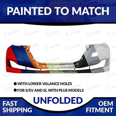 NEW Painted Unfolded Front Bumper  For 2018-2022 Nissan Leaf S/SV/SL W/ Valance