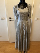Tofana Trachtenkleid Dirndl Landhaus Kleid Leinen Beige Vintage Gr. 38