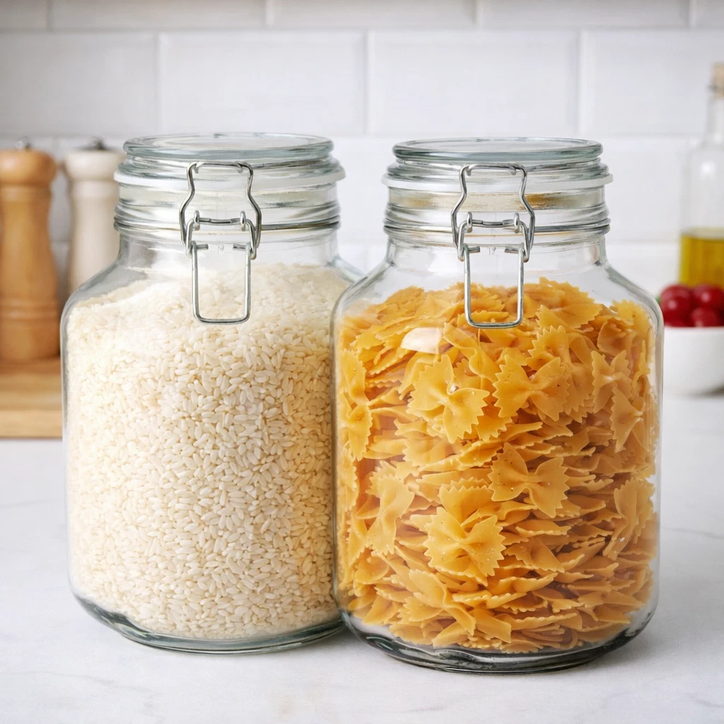 Mainstays Kitchen Storage 67-Ounce Clear Glass Lock Lid Jar (Set of 2)