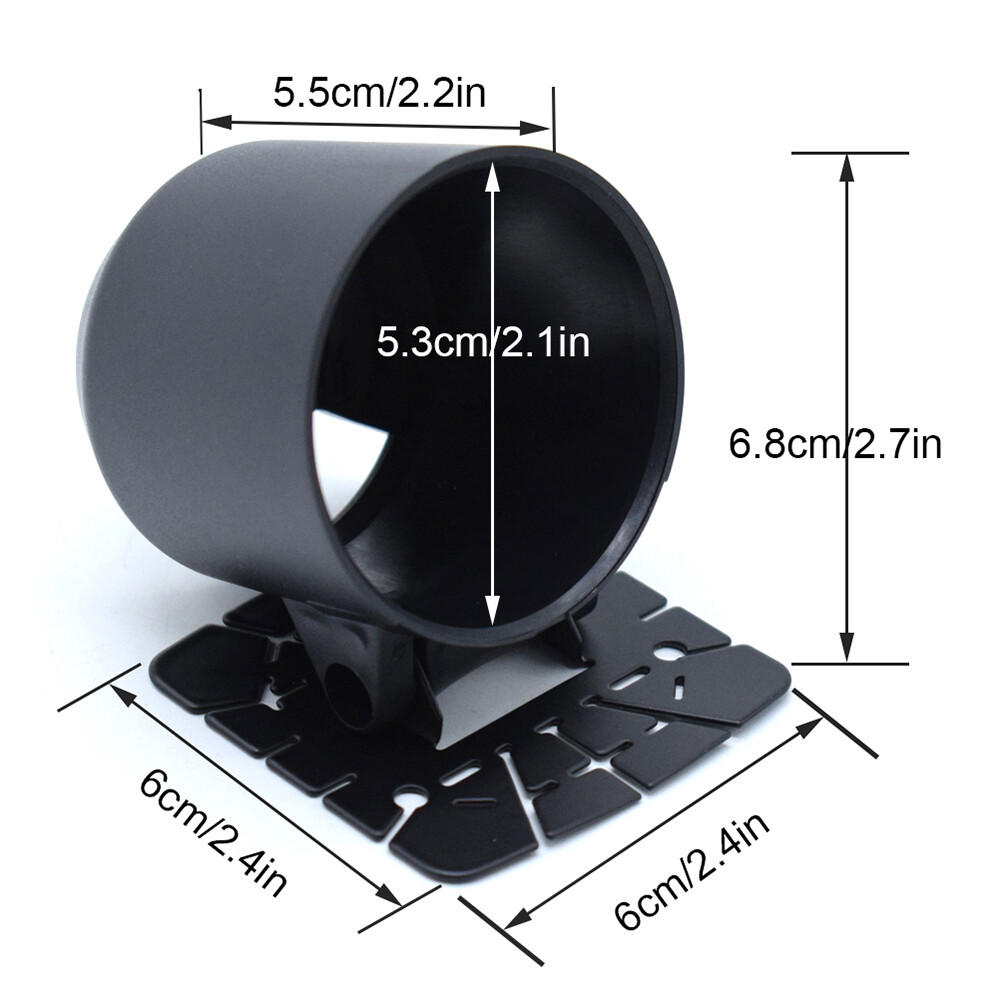 E Support Black 2 52mm Universal Dual Hole Dash Gauge Pod Mount Holder Meter