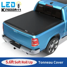 5.7FT Roll-Up Tonneau Cover For 2019 - 2026 Dodge Ram 1500 Truck Bed Waterproof