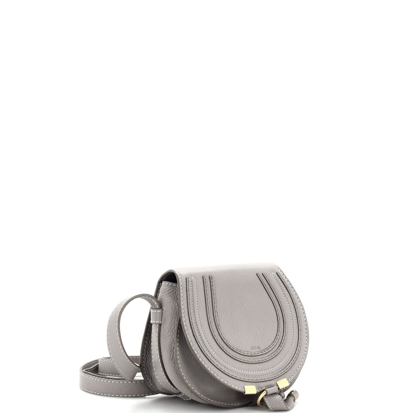 Chloe Marcie Crossbody Bag Leather Small Gray - image 3
