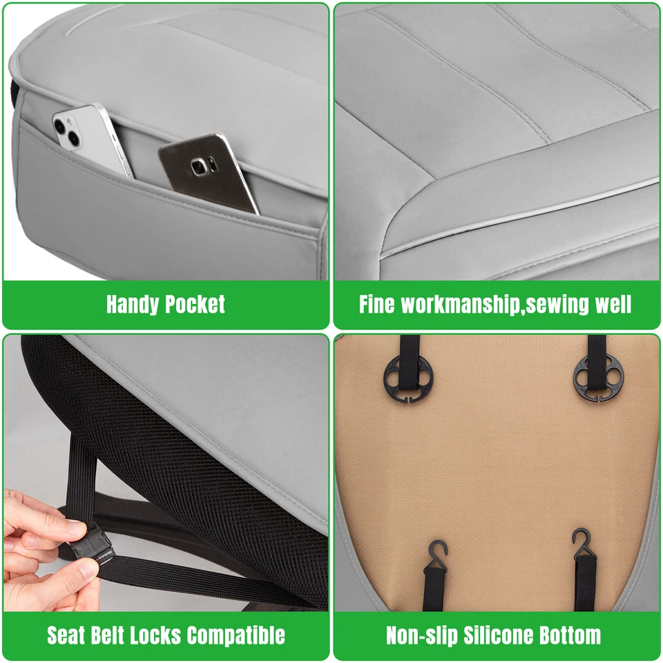 Universal Car Seat Cover Front Breathable Leather Surround Protector Pad Cushion Foto 3 de 4