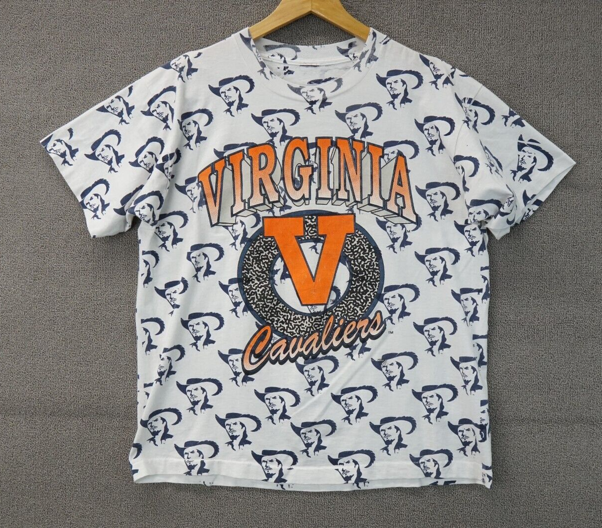 Vintage Virginia UVA Cavaliers T-Shirt White AOP All Over Size