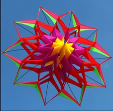 3D LOTUS FLOWER 54" KITE SINGLE LINE OUTDOOR TOY FLYING FOR KIDS SPORT DISCONTI