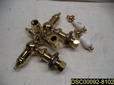 Large Fancy Polished Gold Faucet 2 handle Hot Cold Bathroom