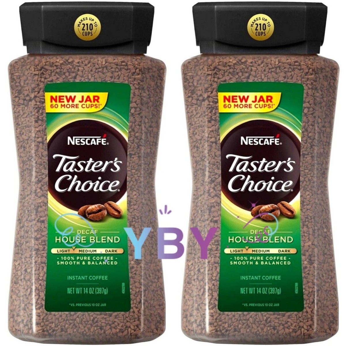 2x Nescafe Taster's Choice Instant Coffee Decaf House Blend 14oz