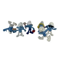 McDonalds Smurfs Happy Meal Toy Lot Hefty Smurfette Clumsy Grouchy Handy Smooth