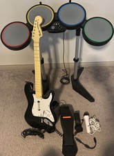 Xbox 360 Rock Band Drums Guitar @ Mic Complete Band Bundle Rockband Kit 1 Usb