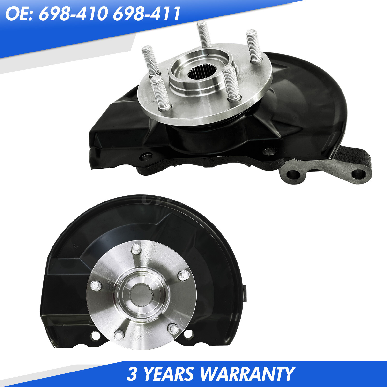 Front Pair Steering Knuckle+Wheel Hub Bearing for 2007-2017 Jeep Patriot Compass