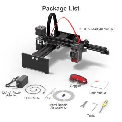 NEW NEJE 5 Laser Engraver Cutter With A40640Ⅱ Module 170X 170mm