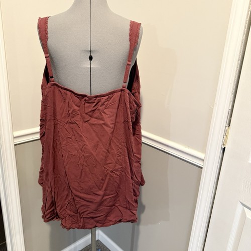 Canotta Torrid Fit and Flare Rayon Slub orlo in pizzo bottoni davanti taglie forti 5 5x - Foto 4 di 9
