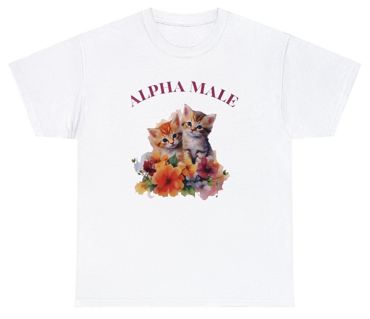 Alpha Male Cat T Shirt Funny Sarcastic Ironic Kitten Meme Humor Novelty Tee