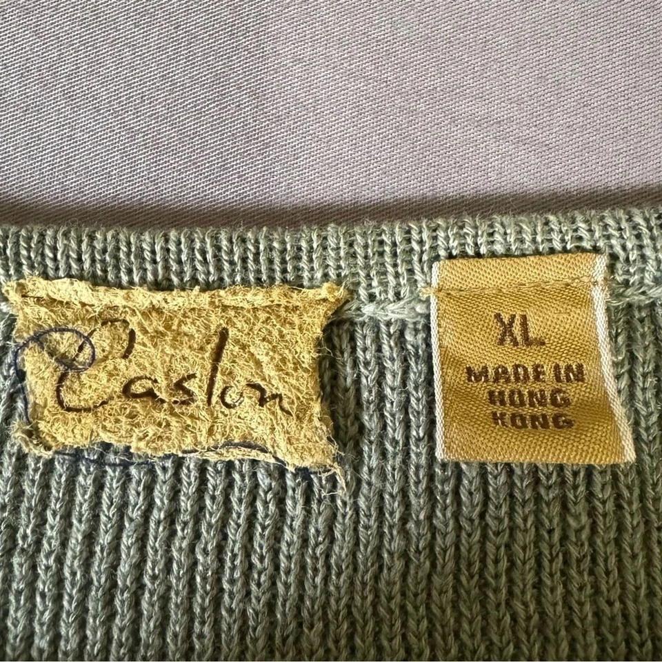 Caslon Top Mujer XL Mezcla Lino Bordado Flores Tejido Camiseta Sin Mangas Verde Foto 4 de 4