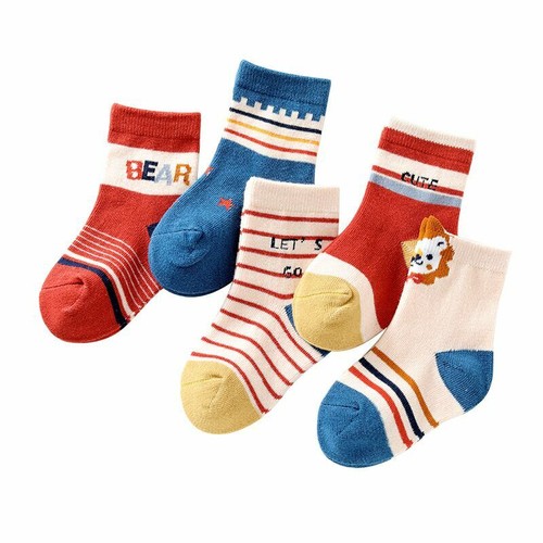 5 Pairs Toddler Kids Baby Toddler Boys Girls Warm Cotton Breathable Soft Socks - Picture 35 of 81
