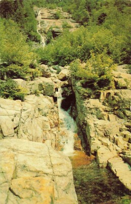 Postcard Silver Cascade Crawford Notch White Mountains NH New Hampshire