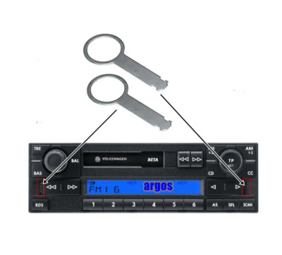 2 AUTO RADIO ENTRIEGELUNG Haken für Vw