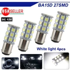 4X BA15D 27SMD RV Camper Boat LED Interior Light Bulb 1076 1142 1004 Super White