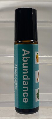 Abundance 100% Pure Essential Oil 10mL Charged with Moss Agate Stones Roll On