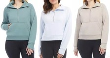 Danskin Women's Mixed Rib Half Zip Jacket