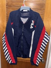 Rare VHTF Fila Windbreaker Jacket Adult XL Nylon Full Zip Red White Blue