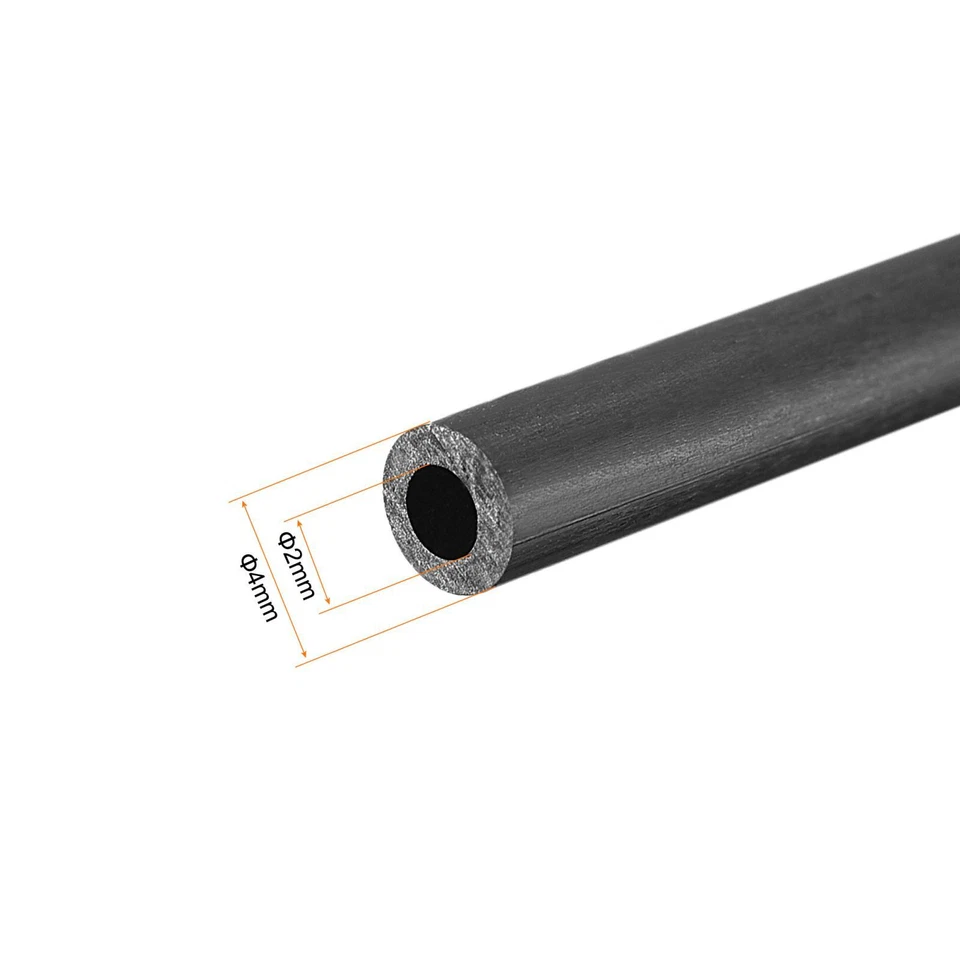 8pcs Carbon Fiber Round Tube 4mm x 2mm x 420mm for RC Airplane Quadcopter - Image 3 of 4