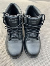 S Sport By Skechers ELTON BLACK LEATHER Men's Steel Toe Leather Work Boots sz 8