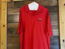 Rely On The Tiger Polo Shirt Mens Large VTG Exxon Mobil Oil Promo USA Made Golf
