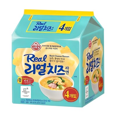 [Ottogi] Real Cheese Ramen (4Pcs) /  Liquid Sauce Noodle Korean Food