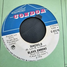 Sunchild Blake Emmons 45 Vinyl Record