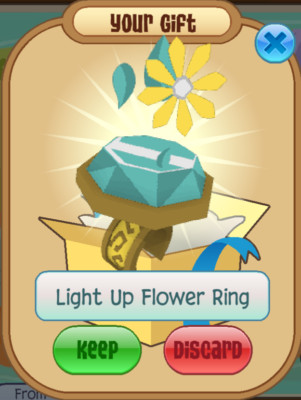 Animal Jam Classic (AJC) | Promo Rare Light Up Flower Ring (READ DESCRIPTION)