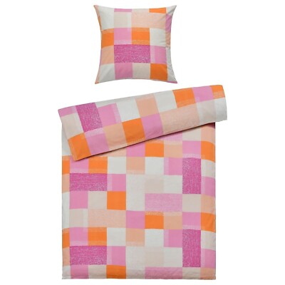 casa NOVA HAILEY Renforce-Bettwäsche Baumwolle Polyester Pink Orange 135x200 cm