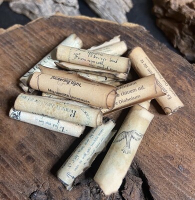 LOT OF 11 Dollhouse Miniature Handmade PRINTED SCROLLS Library Accessory