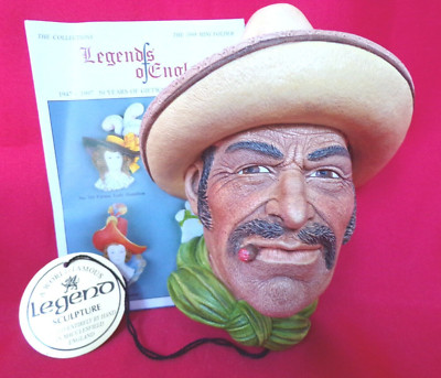 LEGEND PRODUCTS MEXIKANISCHES KREIDEGESCHIRR KOPF WANDBEHANG BOSSONS F WRIGHT VERPACKT SELTEN