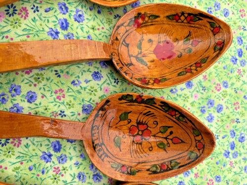 Turkish Wooden Spoons (10) Vintage Hand Made/Painted Haci Guler on all spoons - Picture 8 of 23