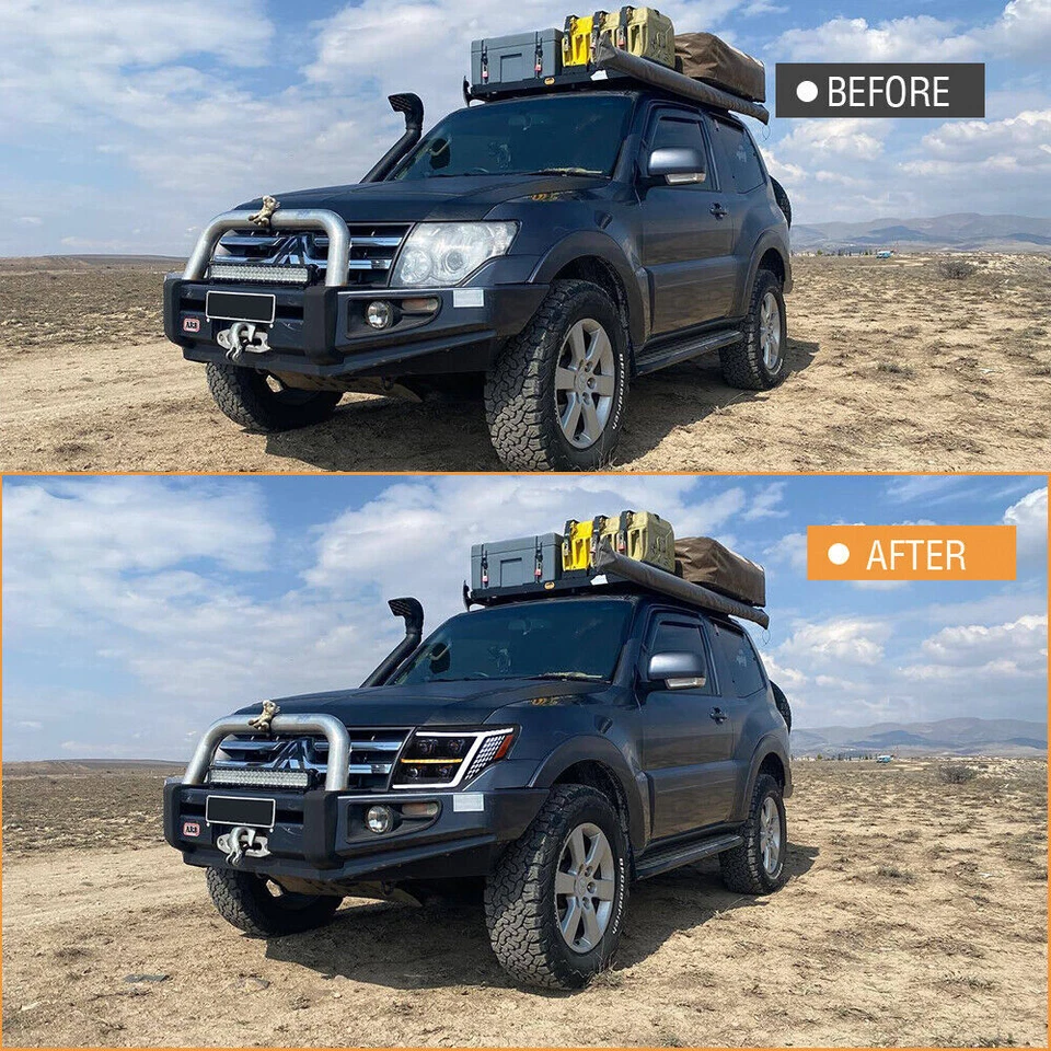 For 2009-2021 Mitsubishi Pajero Montero V93 V97 Full LED Headlights w/ Blue DRL - Image 3 of 4