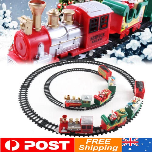 Christmas Realistic Electric Train Set For Kids Battery Operated