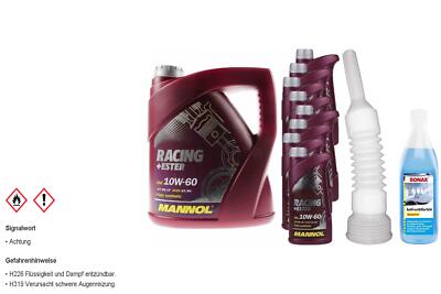 12L MANNOL Motoröl SAE 10W-60 RACING+ESTER inkl Auslaufschlauch Scheibenreiniger