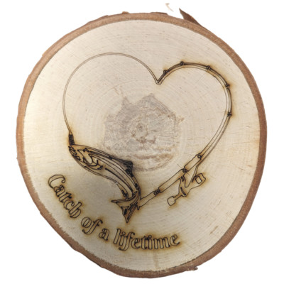 Customized ''Catch of a lifetime'' Wood Engraving