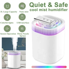 Ultrasonic Humidifiers Cool Mist Air Humidifier For Bedroom Livingroom Office 3L