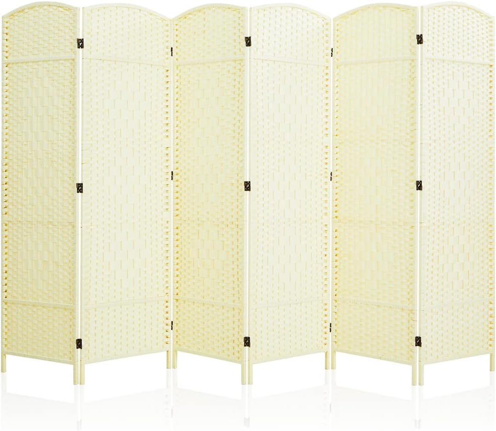 6Ft. Tall Extra Wide , Folding Privacy Screens with Diamond Double-Weave and Fre