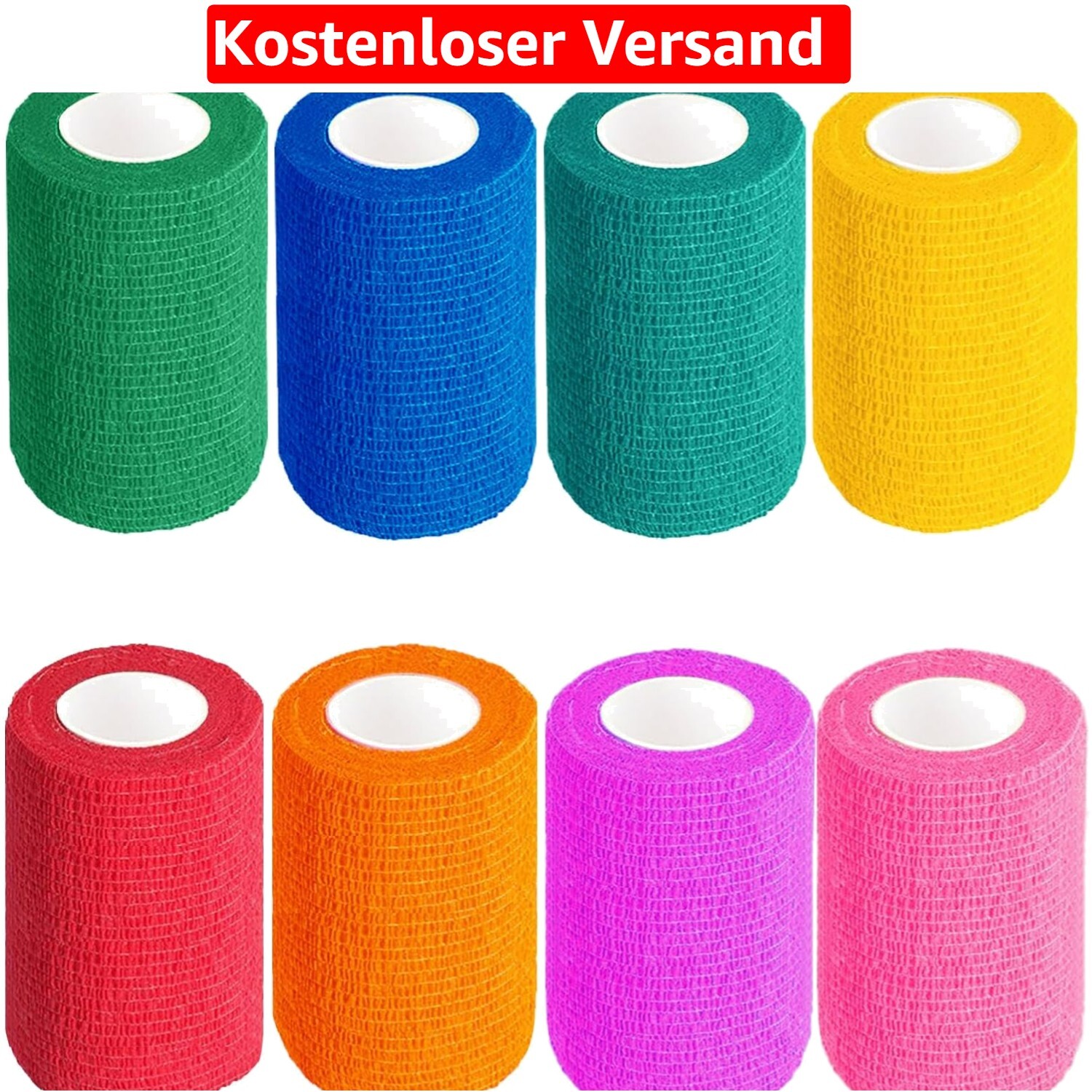 Atmungsaktive, selbstklebende Bandage – 8 Stück 7,5x4,5m für Sport und Tiere