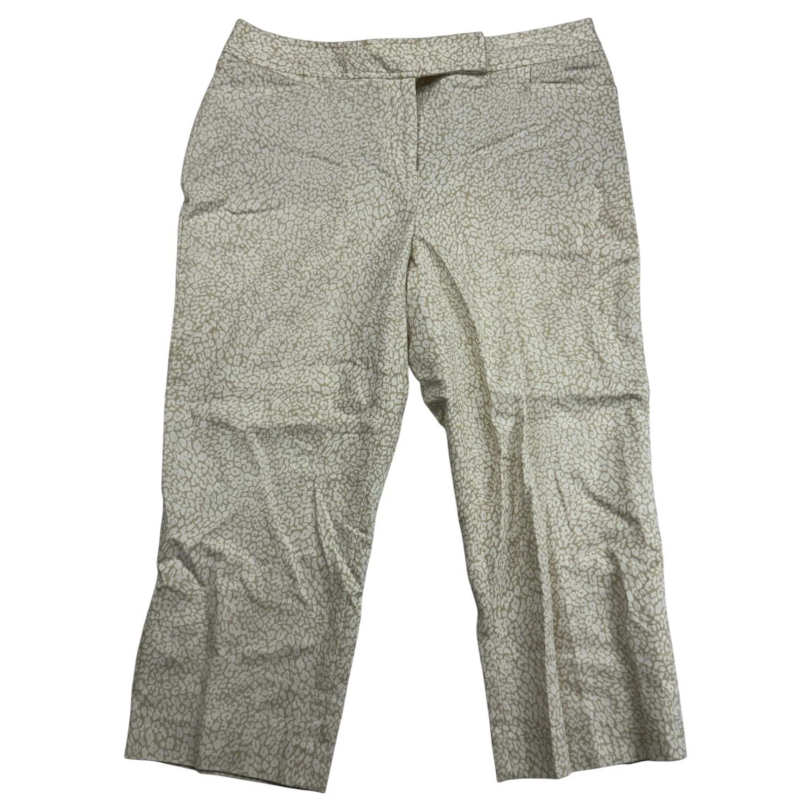 Rafaella CURVY Tan Whtie Leopard Print Chino Capri Pants Straight Stretch 8
Opens in a new window or