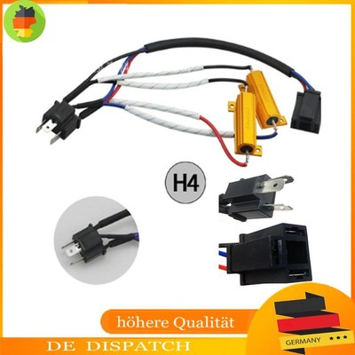 2X H4 LED Headlight Decoder Einzelne Widerstandsleitung Load Resistor 50 8RJ