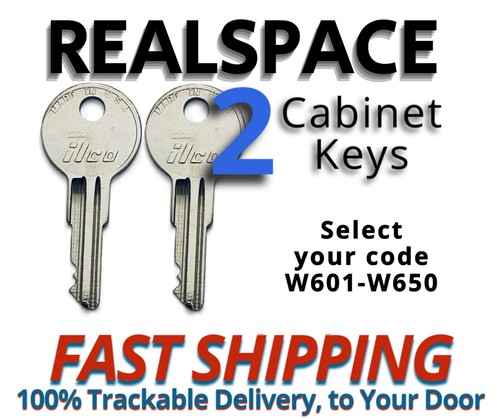 Realspace File Cabinet Keys Replacement Key cut to code W601-W650