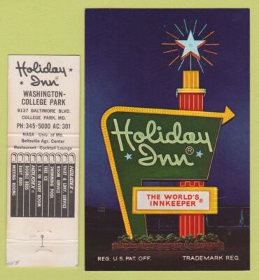 Matchbook Postcard Combo - Holiday Inn Washington DC College Park MD