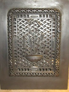 Victorian Cast Metal Fireplace Summer Cover Lily Floral