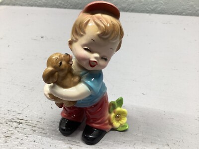 【中古美品】ランドリー BOY&GIRL 10thソフビ /LITTLE BOY Vintage Josef Originals Happiness is A New Puppy-Boy With Puppy