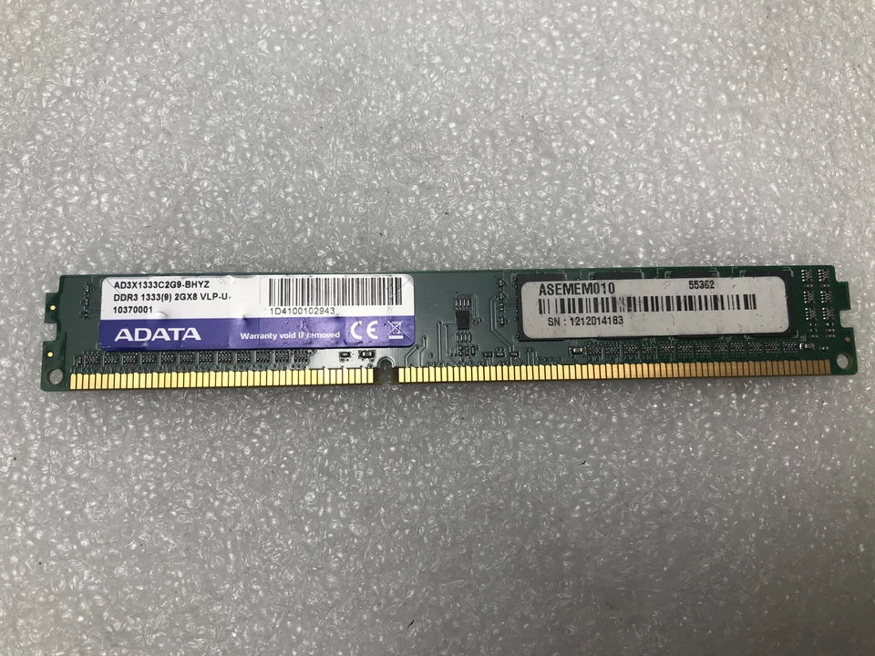 Lot of 4 Adata VLP RAM Desktop UDIMM DDR3 1333MHz PC3-10600U  AD3X1333C2G9-BHYZ - Image 2 of 4