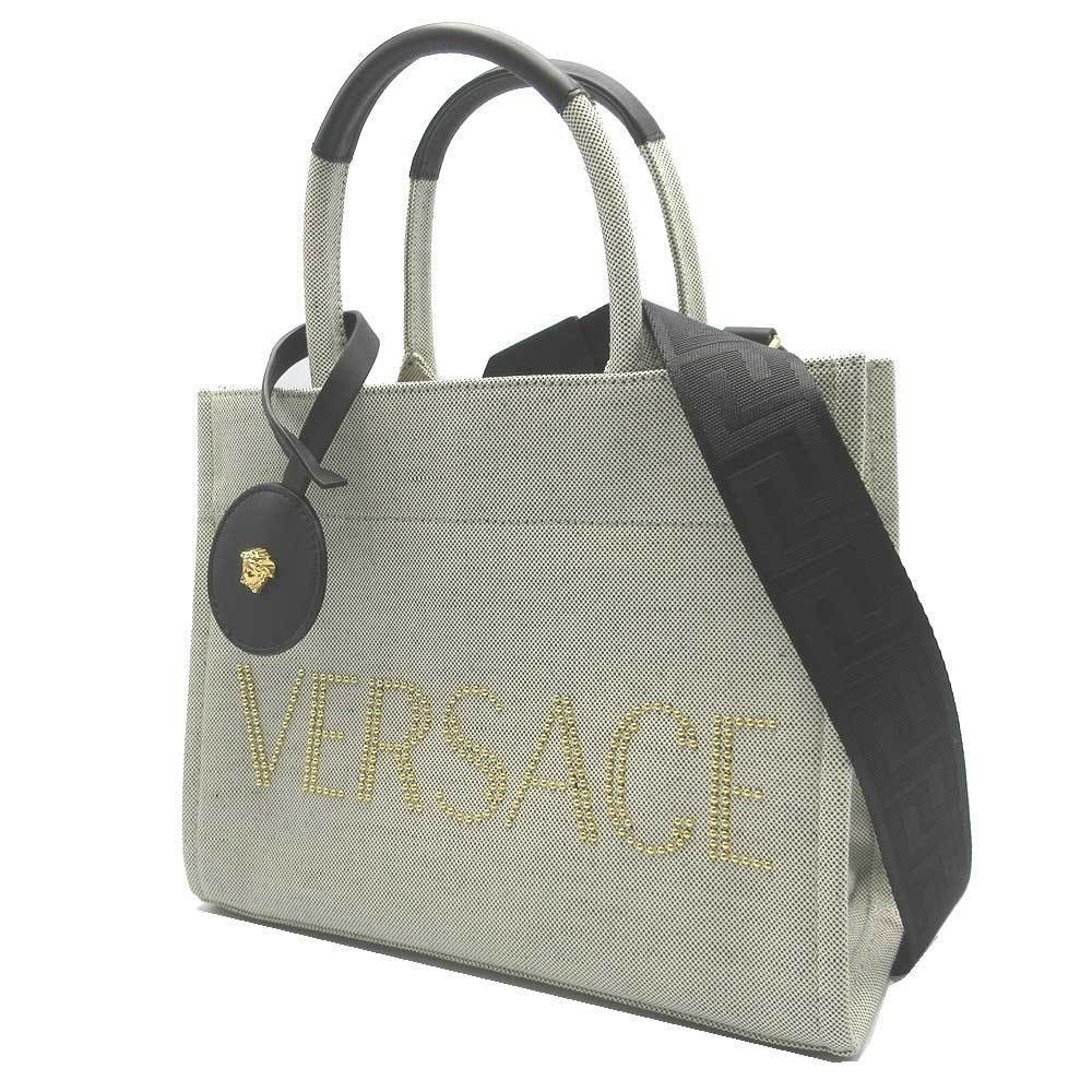 Versace ロゴ入りコットン＆レザー・トートバッグ Amazon | [ヴェルサーチェ ジーンズ クチュール] リバーシブル